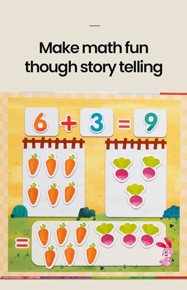 Magnetic Math Learning Book for Kids | 1-10 Arithmetic Activity Book with Reusable Stickers | Early Education Toy for Toddlers | Montessori Counting & Number Learning  