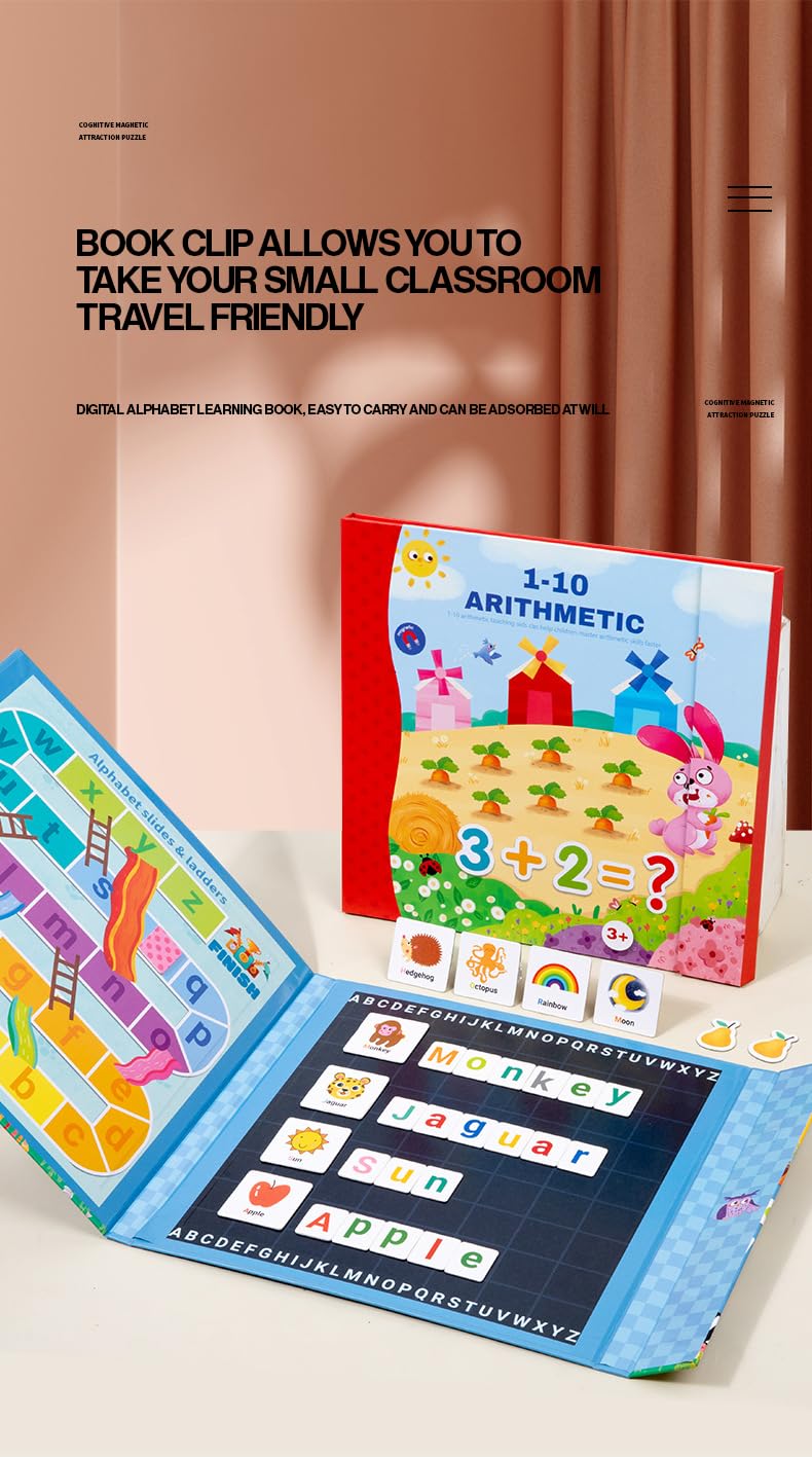 Alphabets and Numbers Magnetic books combo- A set of 2 interactive magnetic books for kids (3 Years+) (My busy books)