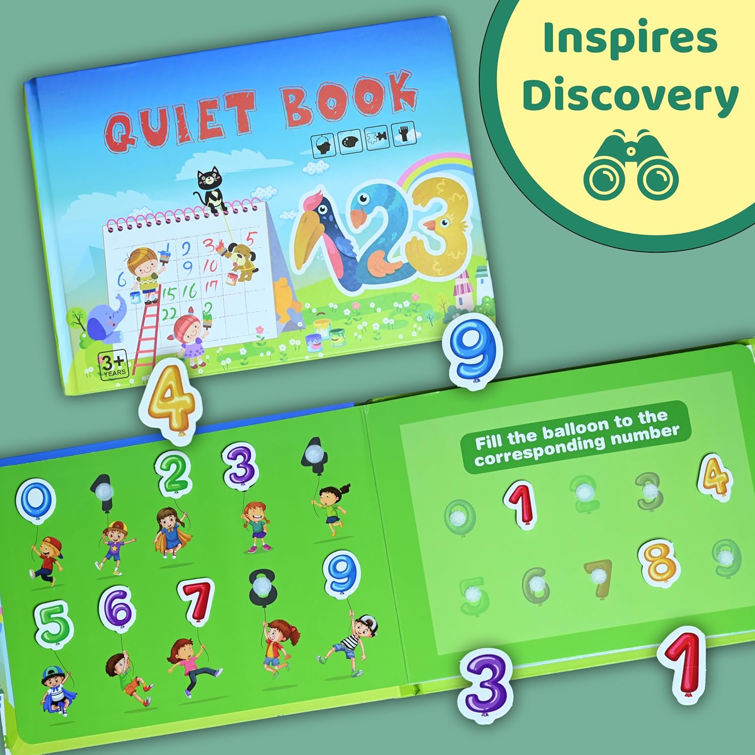 Quiet Book for Kids – Numbers Theme | Velcro-Based Learning Book with Hard Cover | Educational Activity Book for Toddlers (18 Months+) (My busy books)