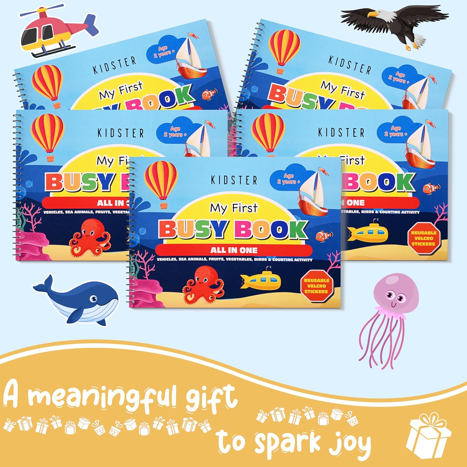 My first busy book - Vehicles, Fruits, Vegetables, Sea-animals, Birds and Counting Activity