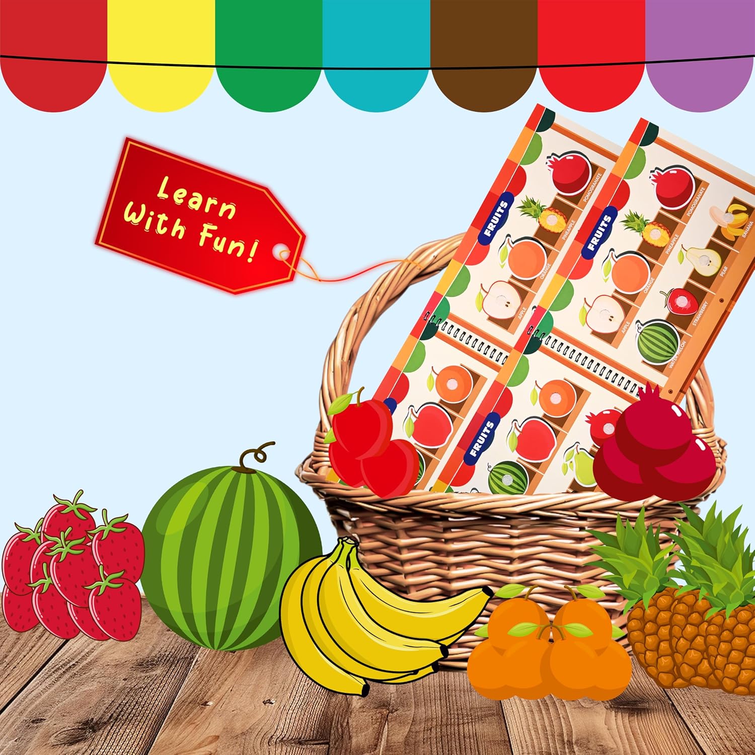 My first busy book - Vehicles, Fruits, Vegetables, Sea-animals, Birds and Counting Activity