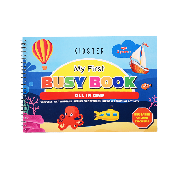 My first busy book - Vehicles, Fruits, Vegetables, Sea-animals, Birds and Counting Activity