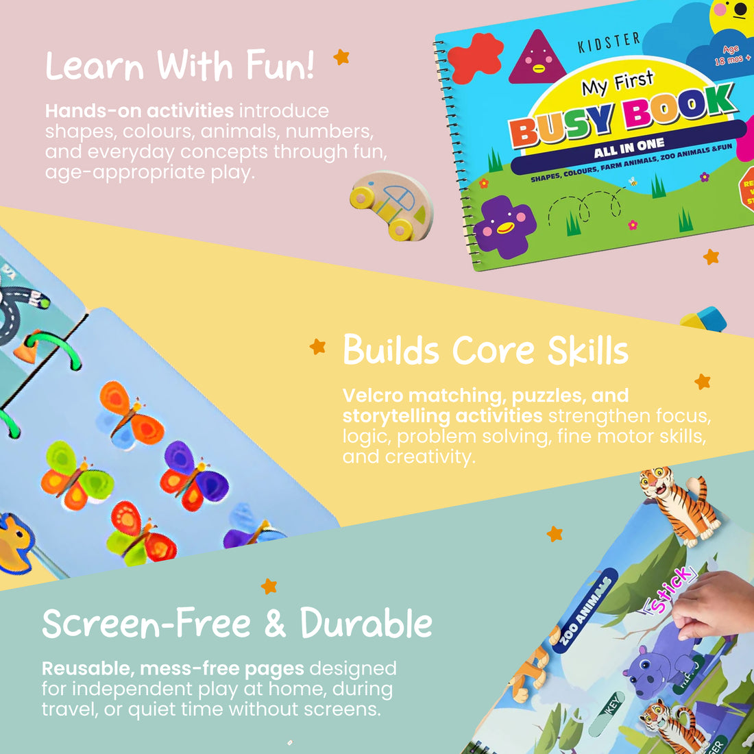 Vehicles, Fruits, Vegetables, Sea-animals, Birds and Counting Activity